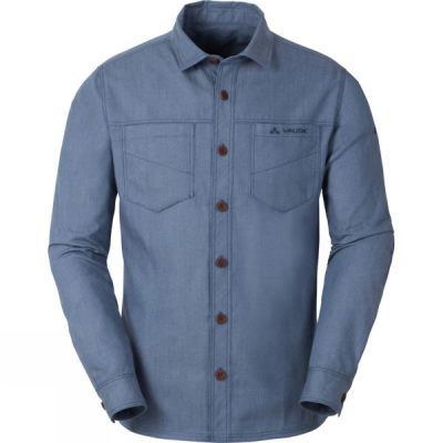 Camisa Vaude Belluno Manga Larga Hombre Azules - Chile BIM128075